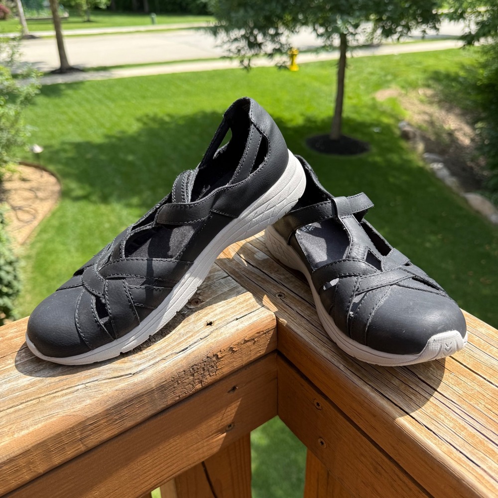 Croft & Barrow Silverbell Mary Jane Sneakers Womens 9 Black Excellent Strappy